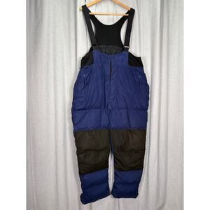 Cabela's Premier Northern Goose Down Snow Pants Overalls Bib, XL Blue and Black